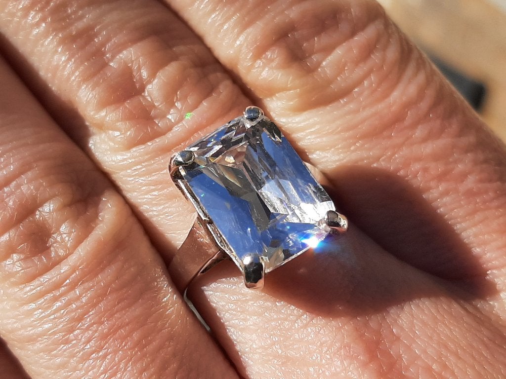 Vanoli - 925 zilveren ring met witte topaas maat 18,25, Daiva1973@hotmail.com, 18 tot 19, Vanoli, Nieuw