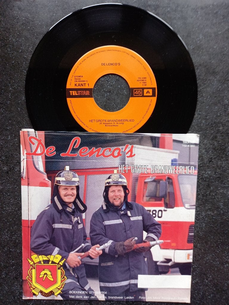 De Lenco's - Het Grote Brandweerlied 1985, Gebruikt, 7 inch, Ophalen of Verzenden, Fotohoes
