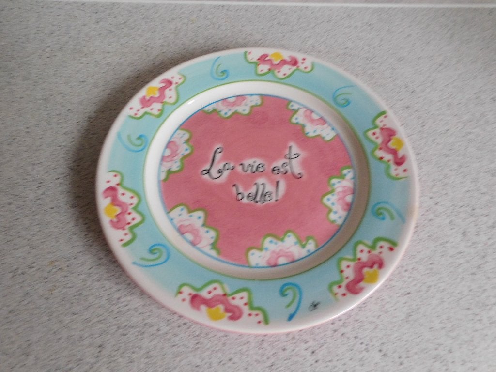 Bord La vie est Belle JET by ter Steege - 21,5 cm, Huis en Inrichting, Keuken | Servies, Keramiek, Ophalen of Verzenden, Zo goed als nieuw