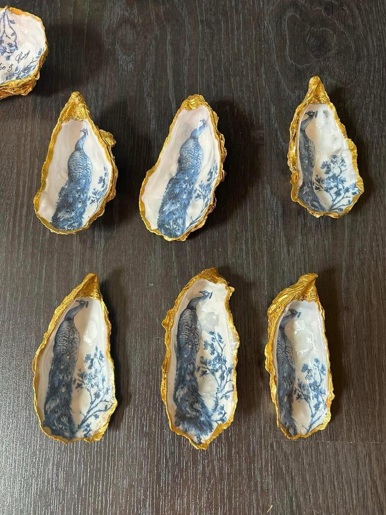 Unieke handgemaakte oesters en fotolijsten met pauw, Ophalen of Verzenden, Nieuw