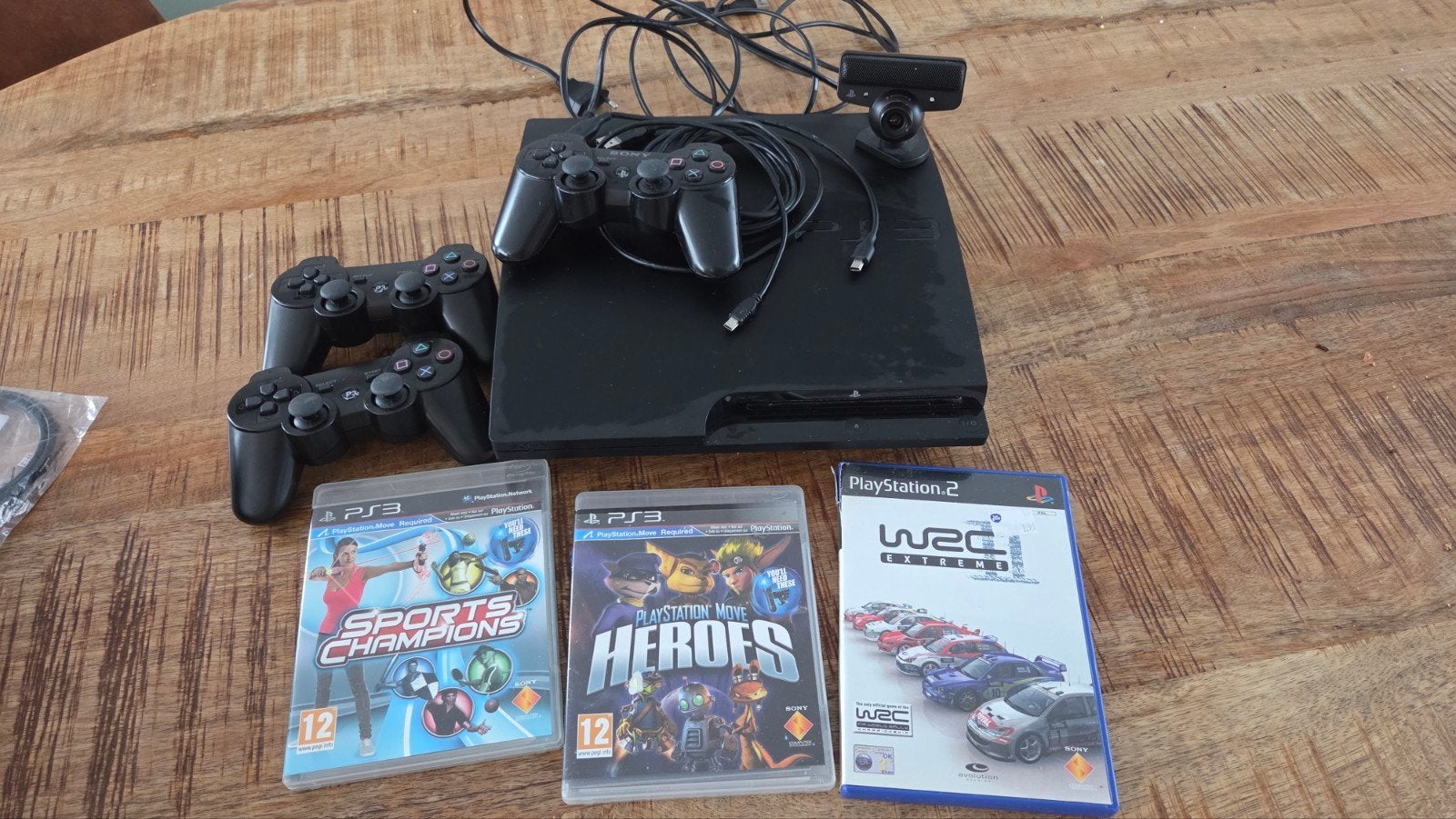 PlayStation 3 Slim met 1echte controller en 3 games, Spelcomputers en Games, Spelcomputers | Sony PlayStation 3, Verzenden, Met 2 controllers