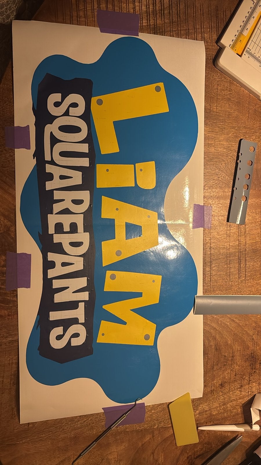 Gepersonaliseerde SpongeBob SquarePants sticker Liam, Meerkleurig, Overige stijlen, Nieuw, Kunststof