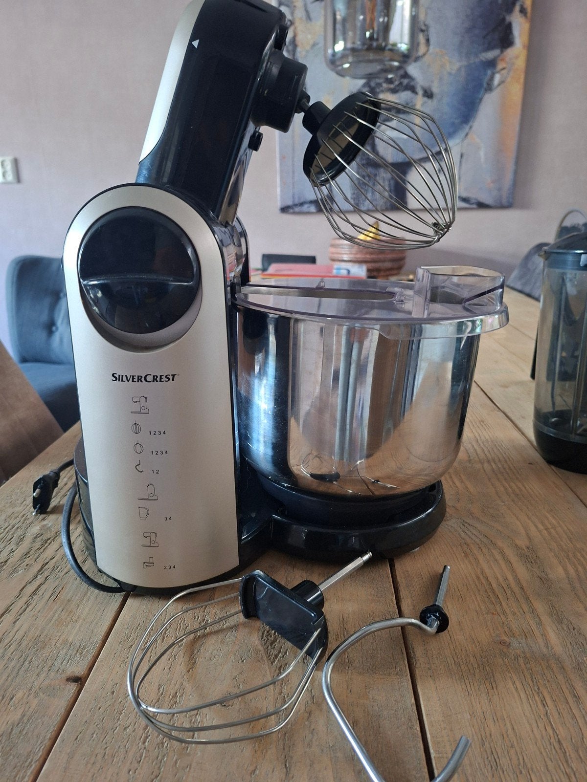 Silvercrest Keukenmachine met Blender en Diverse Accessoires, 1 tot 2 liter, Ophalen of Verzenden, Gebruikt, 3 snelheden of meer