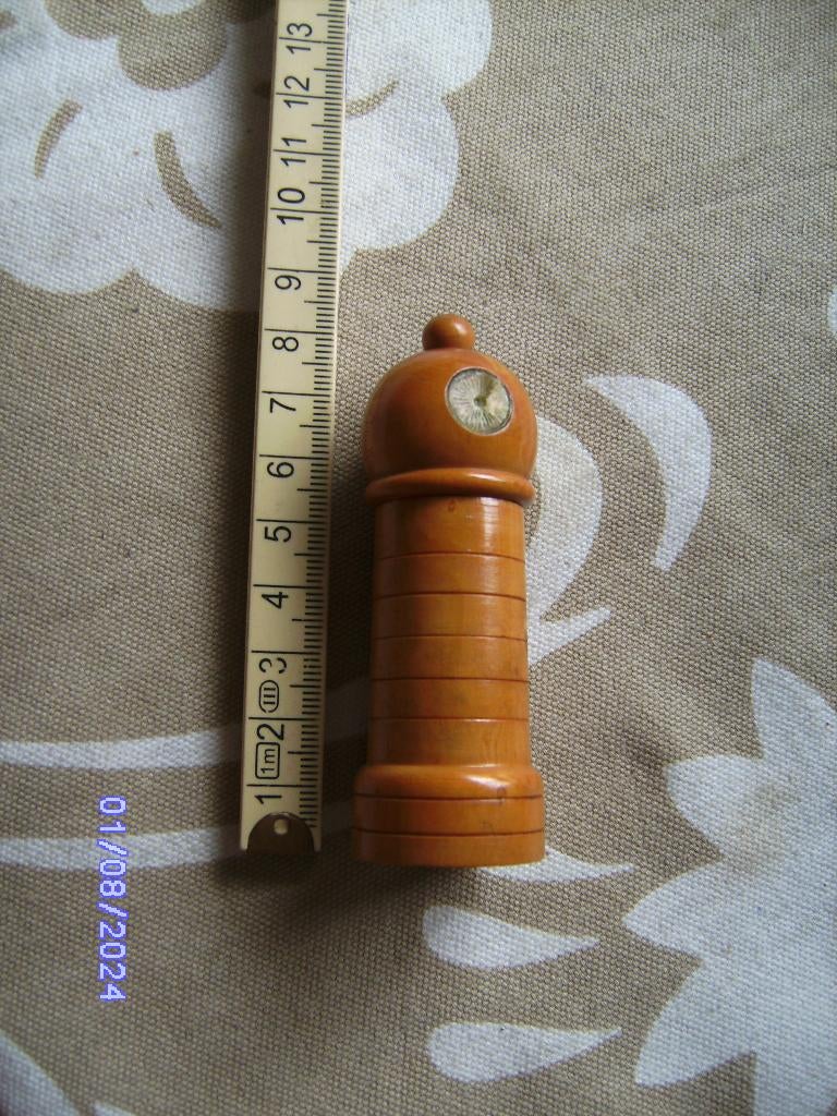 parfumfles houder hout Vuurtoren Dr Dralle Musterschutz '60, Ophalen of Verzenden, Gebruikt, Miniatuur