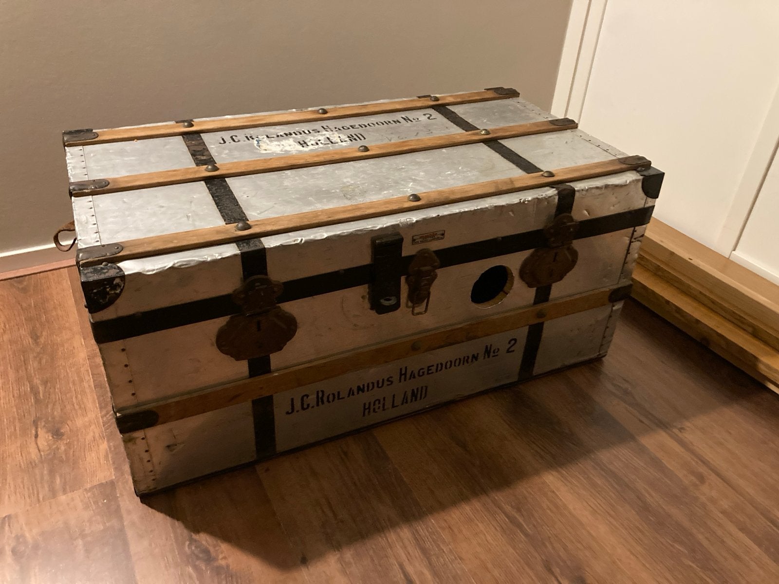 Vintage Aluminium Reiskoffer/Kist, Ophalen