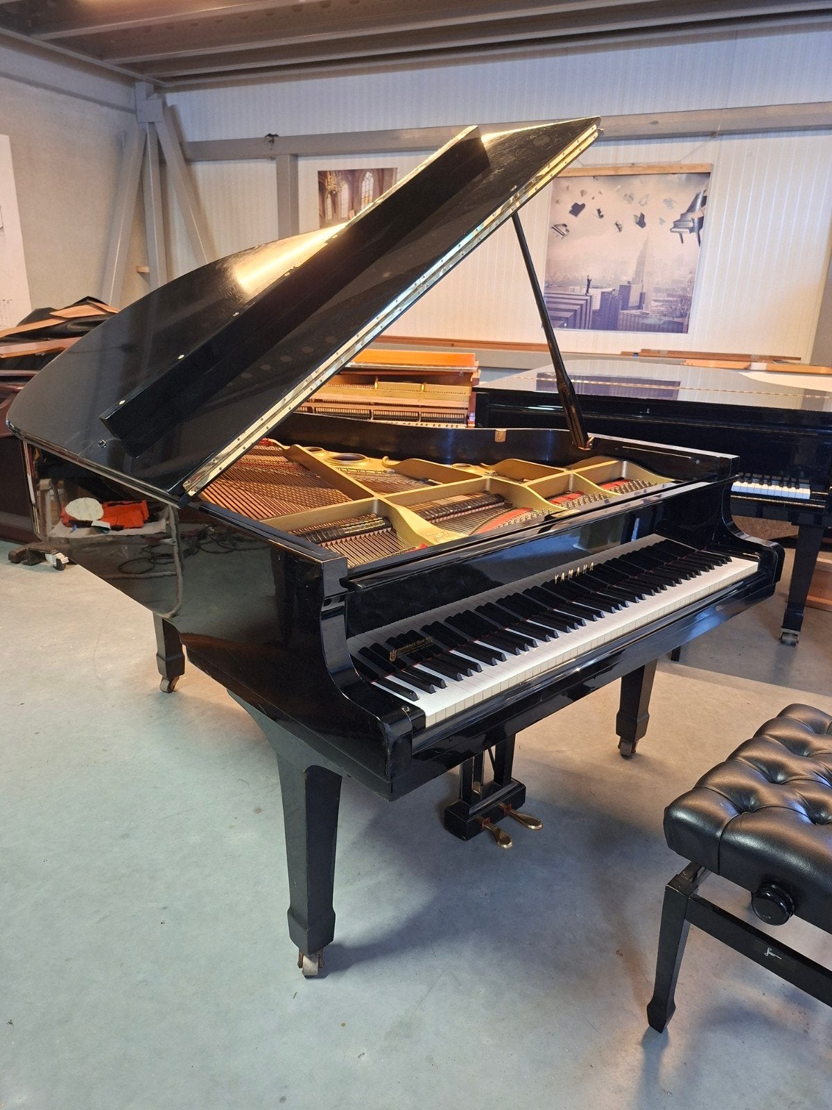 Yamaha C3 vleugel zwart hoogglans. scherp geprijsd!, Muziek en Instrumenten, Piano's, Gebruikt, Zwart, Ophalen of Verzenden, Hoogglans