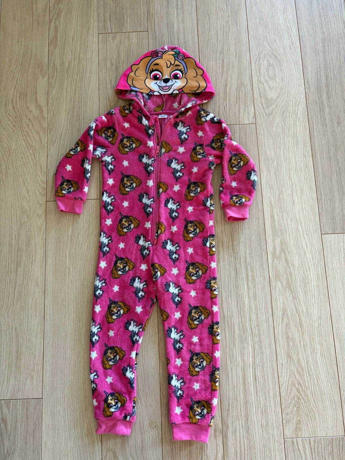 Paw Patrol Skye Onesie - Roze Fleece Pyjama Maat 110/116, Ophalen of Verzenden, Zo goed als nieuw, Meisje, Nacht- of Onderkleding