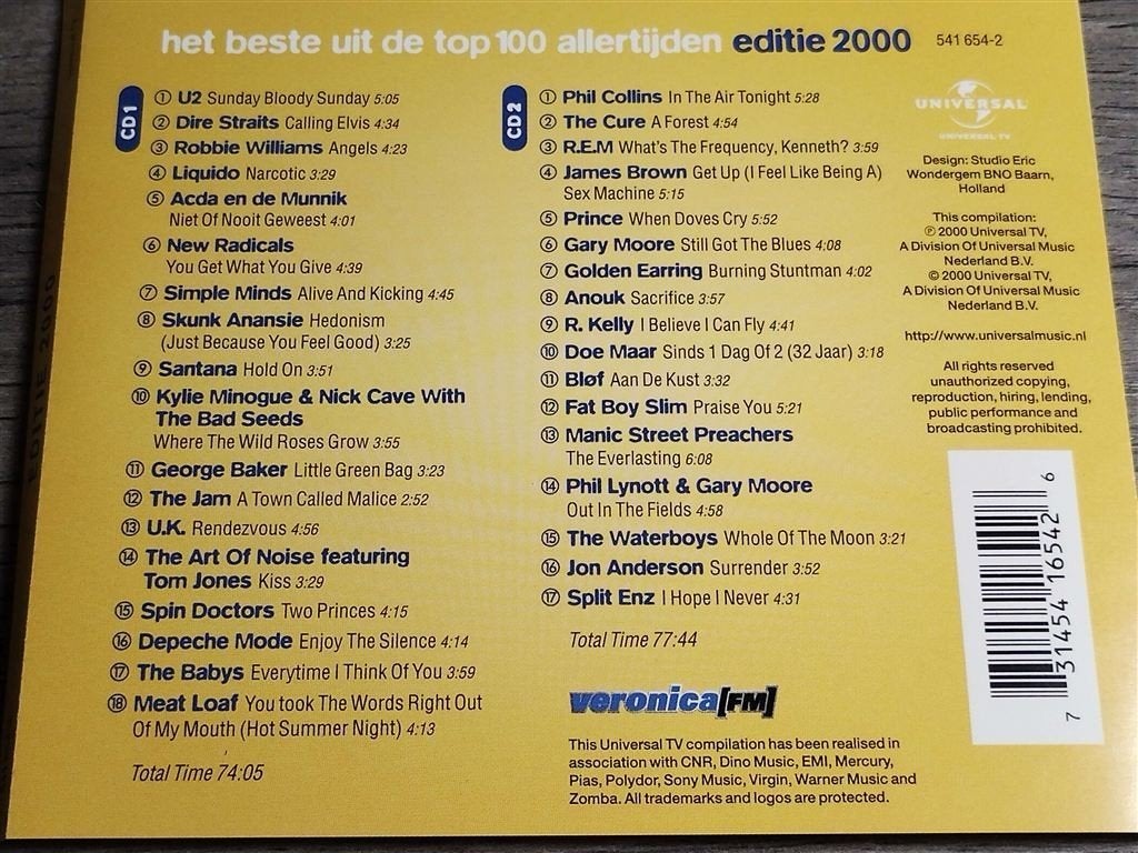 Het Beste Uit De Top 100 Allertijden - Editie 2000 [2CD], Ophalen of Verzenden, Zo goed als nieuw, Pop