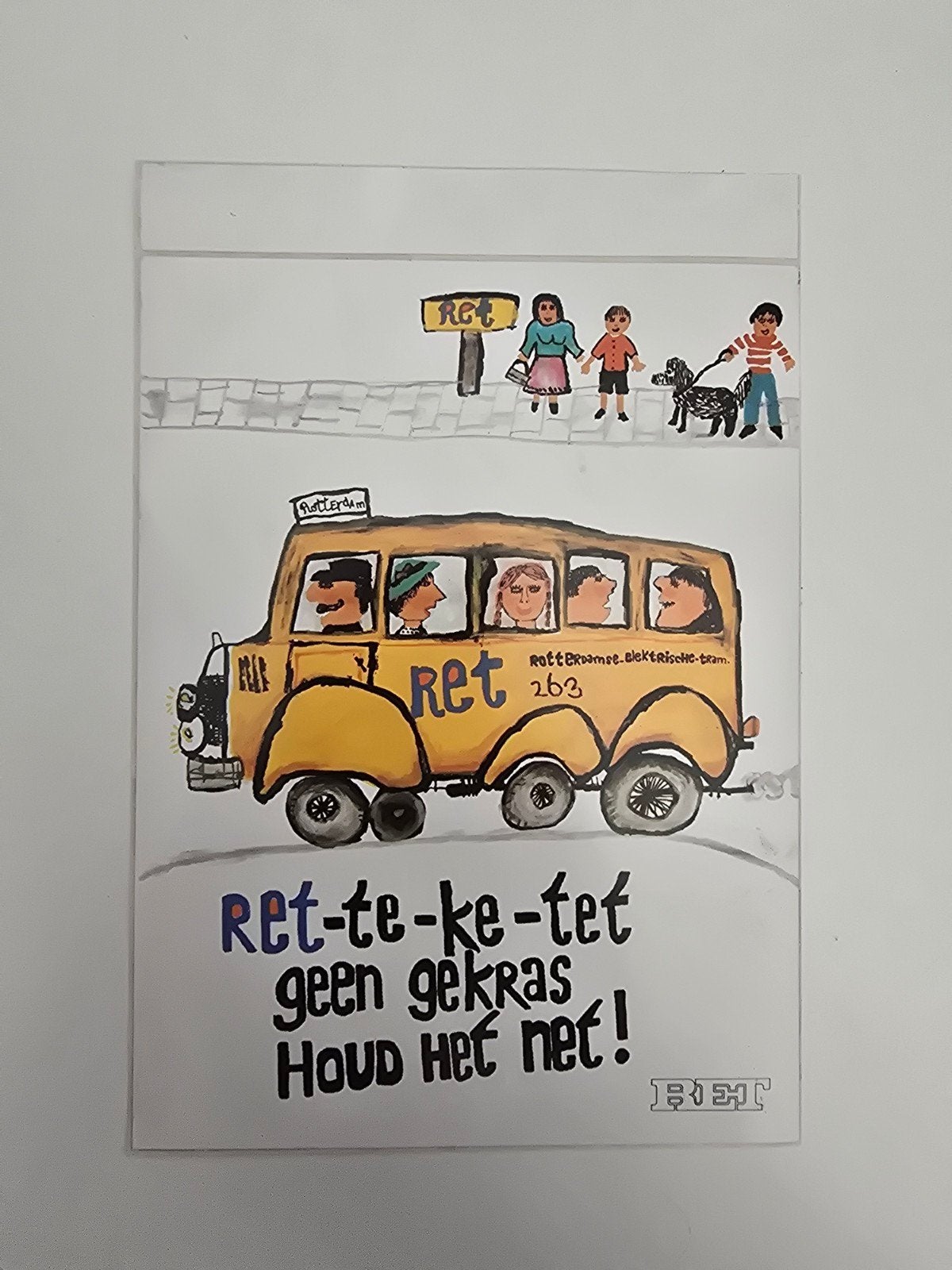 RET-te-ke-tet Rotterdamse Elektrische Tram Sticker, Ophalen of Verzenden, Gebruikt