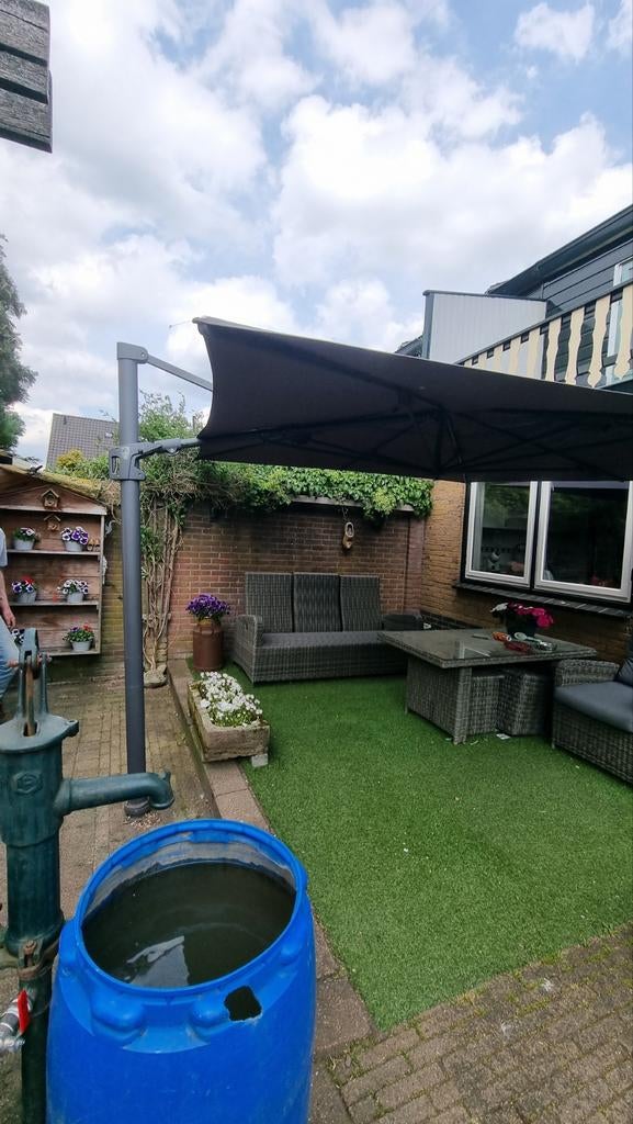 Zgan, vrijhangende zweefparasol 300x400,grijs, Tuin en Terras, Ophalen, Zo goed als nieuw, Minder dan 5 meter