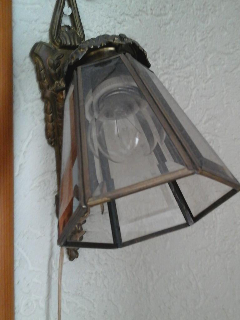 wandlampje, Ophalen of Verzenden, Gebruikt, Glas, Retro