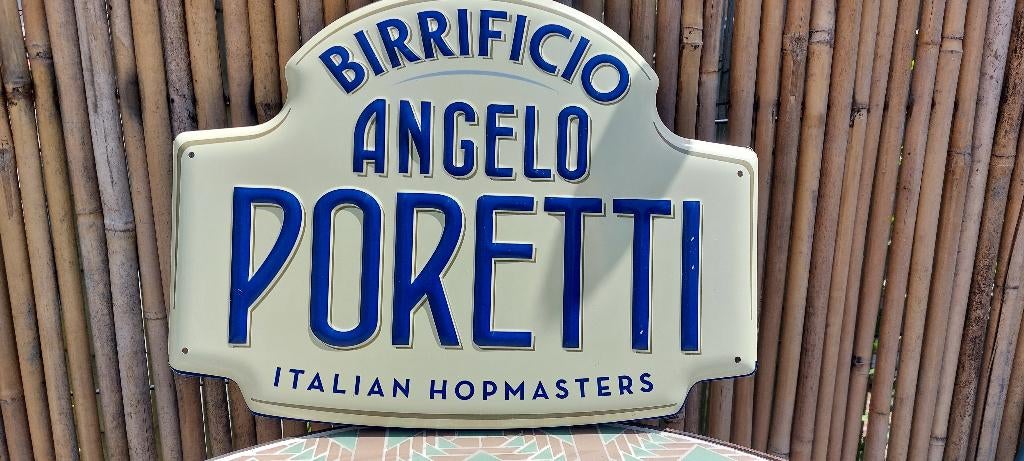 Zeldzaam reclamebord Birra Angelo Poretti Bier, Ophalen of Verzenden, Nieuw, Reclamebord, Plaat of Schild, Overige merken