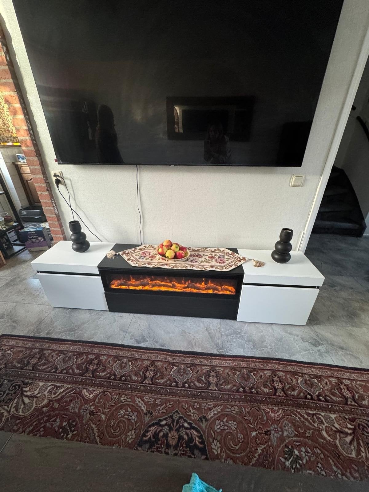 Electrische openhaard met 2 zijkastjes, Huis en Inrichting, Kasten | Televisiemeubels, Ophalen of Verzenden, 25 tot 50 cm, 50 tot 100 cm