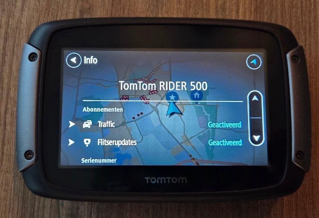 Nette Complete Tom Tom Rider 500/550 +Dock+Ram Mount +Stroom, Ophalen of Verzenden, Zo goed als nieuw