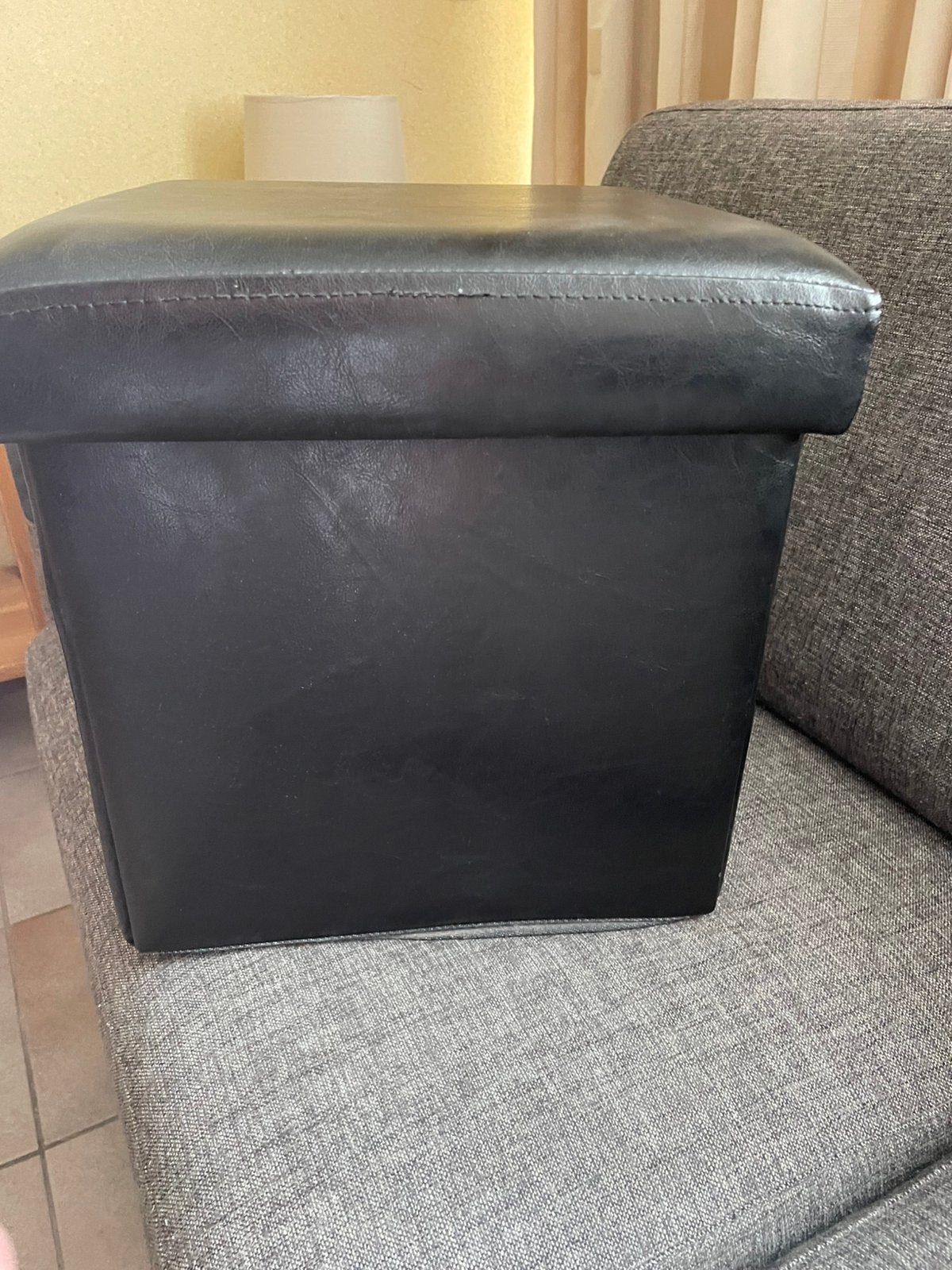 Zwarte poef, Ophalen of Verzenden, Nieuw, Vierkant, Minder dan 50 cm