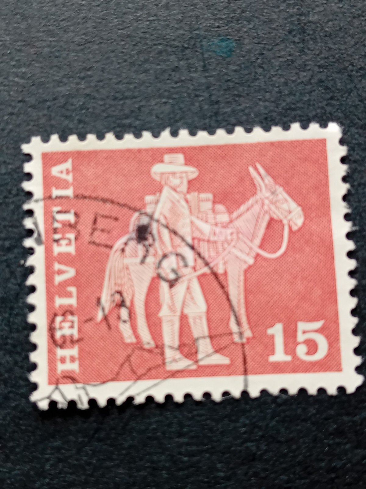 Zwitserse postzegel Helvetia 15 centimes, gestempeld, Ophalen of Verzenden