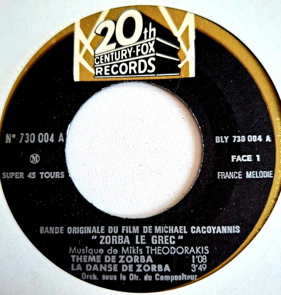 7"/SINGLE  MIKIS THEODORAKIS - Theme De Zorba, Ophalen of Verzenden, Gebruikt
