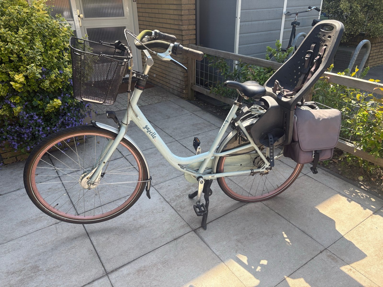 Gazelle Loom damesfiets met kinderzitje en fietstassen, Velgrem, Ophalen of Verzenden, 50 tot 53 cm, Gazelle