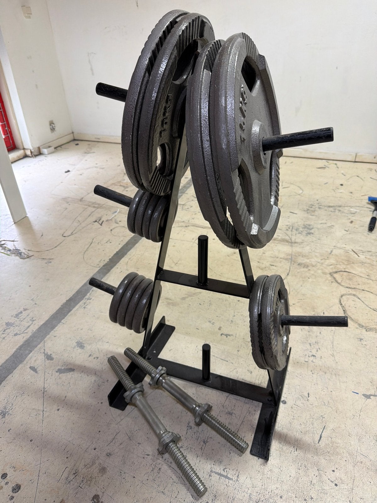 Dumbbellset met gewichten en rek, Sport en Fitness, Fitnessmaterialen, Ophalen of Verzenden, Gebruikt, Armen, Halterset