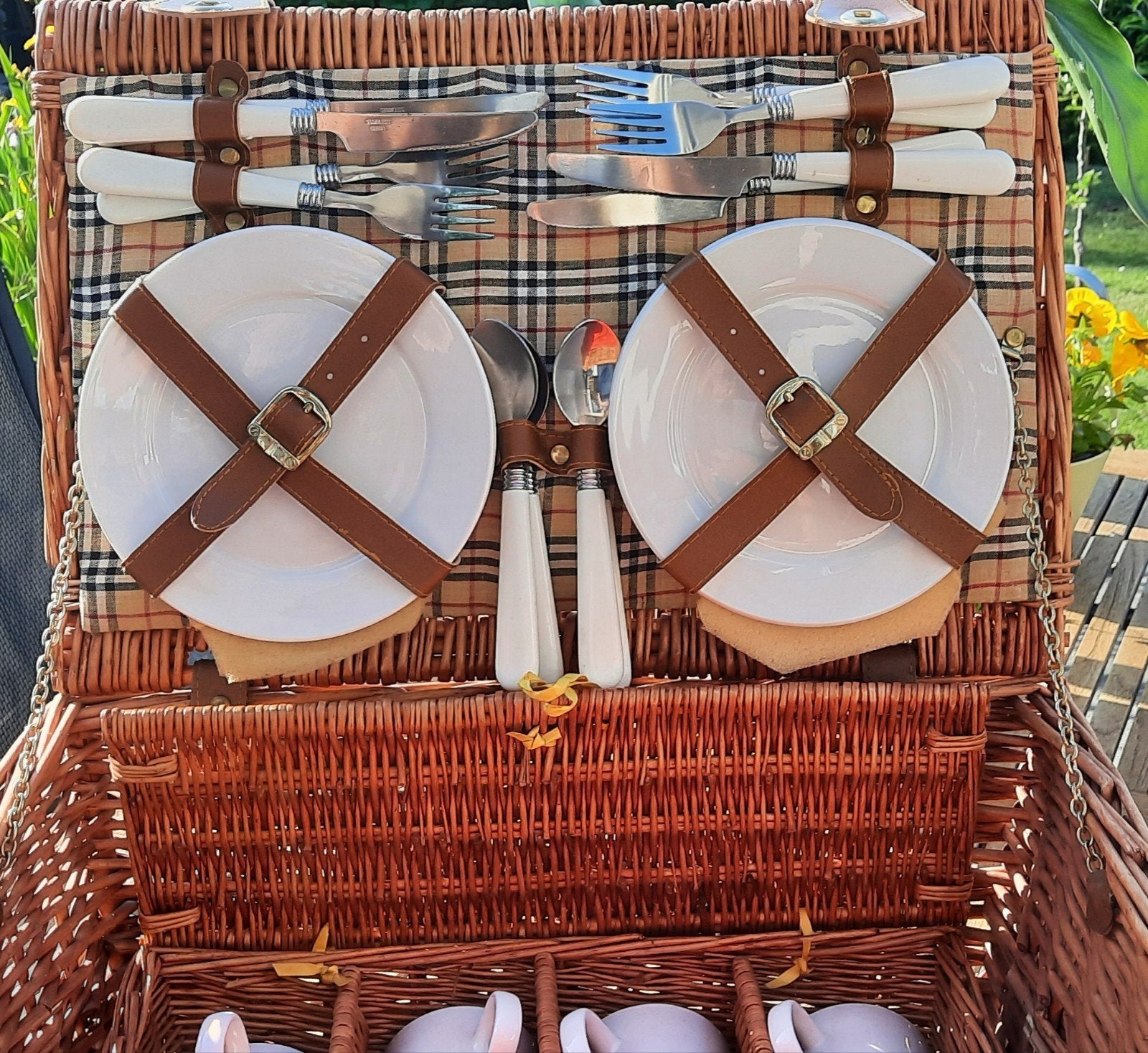 Rieten picknickmand 4 persoons, Ophalen, Nieuw
