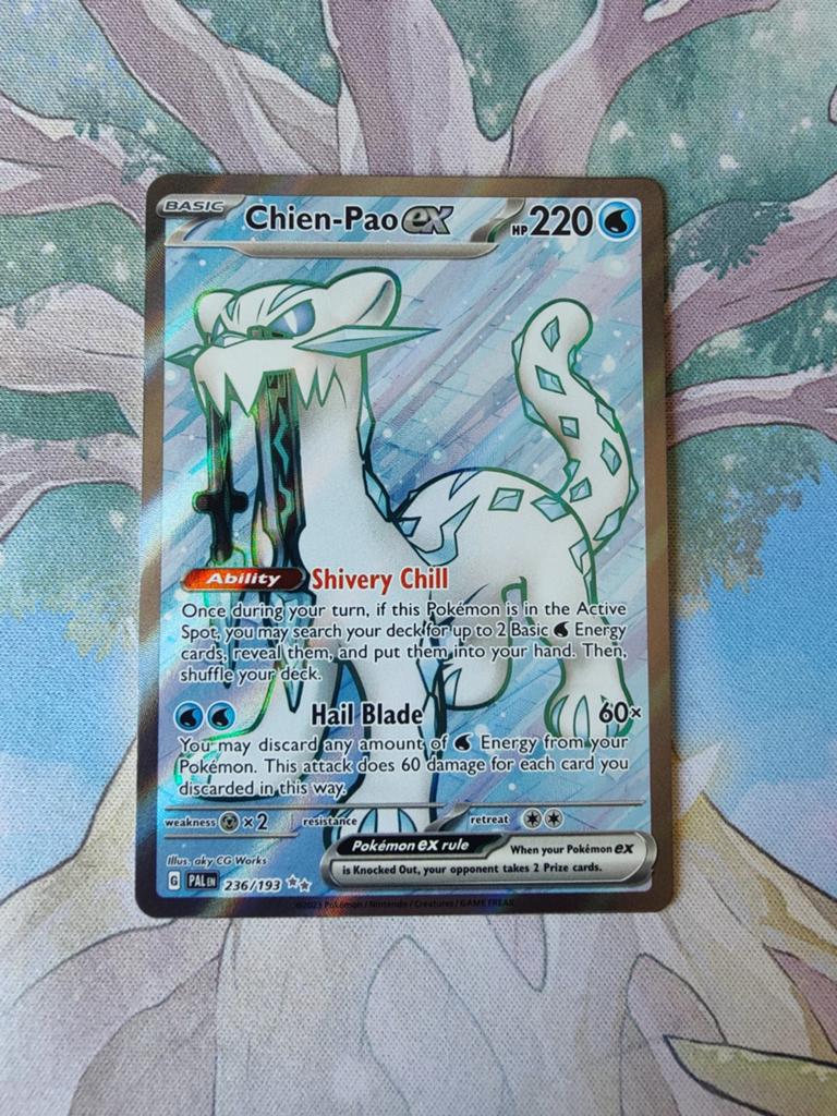 Pokemon paldea evolved chien-pao ex full art 236/193, Ophalen of Verzenden, Nieuw, Losse kaart, Foil