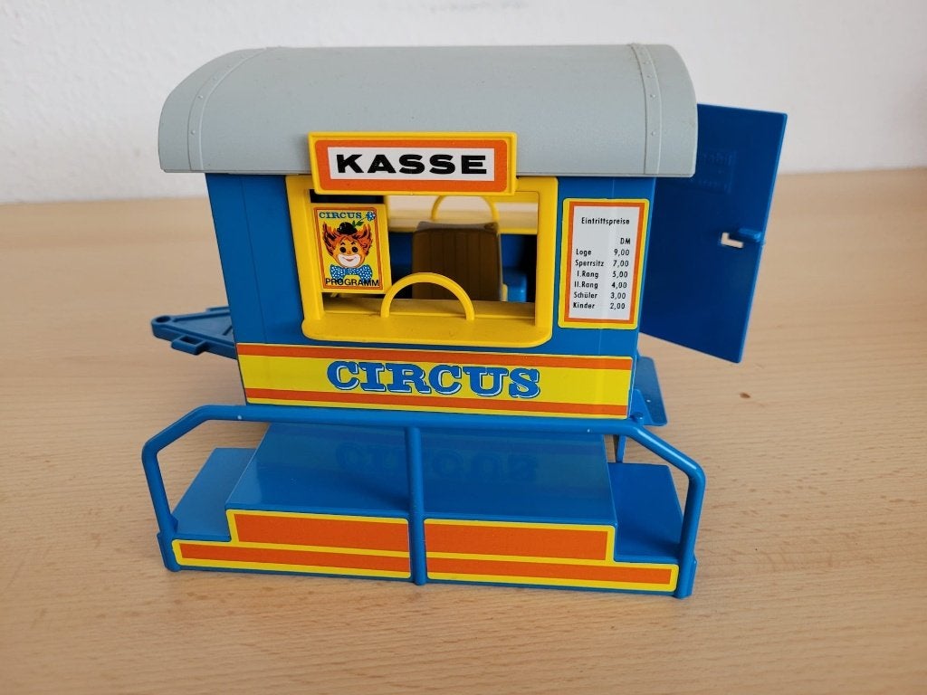 PLAYMOBIL KERMIS KASSA WAGEN en BORDES, Complete set, Voertuig, Ophalen of Verzenden, Zo goed als nieuw