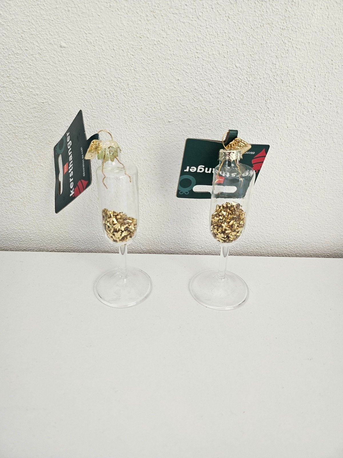 2 glazen champagneglazen kersthangers, Diversen, Ophalen of Verzenden