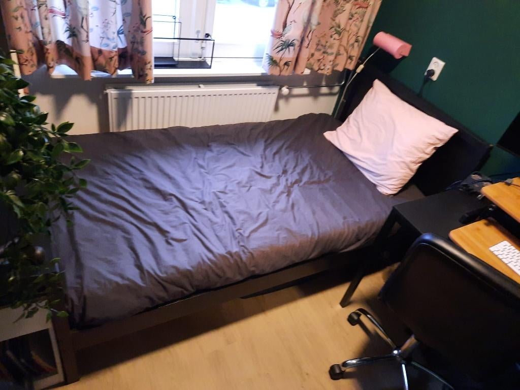 Eenpersoons bed Ikea, Ophalen, 100 cm, Eenpersoons, Zwart
