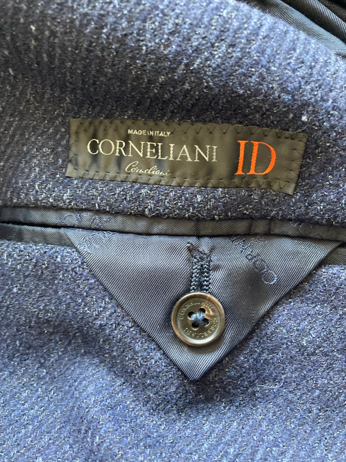 Corneliani lange jas voor heren - Maat 52, Kleding | Heren, Ophalen, Zo goed als nieuw, Maat 52/54 (L), Blauw