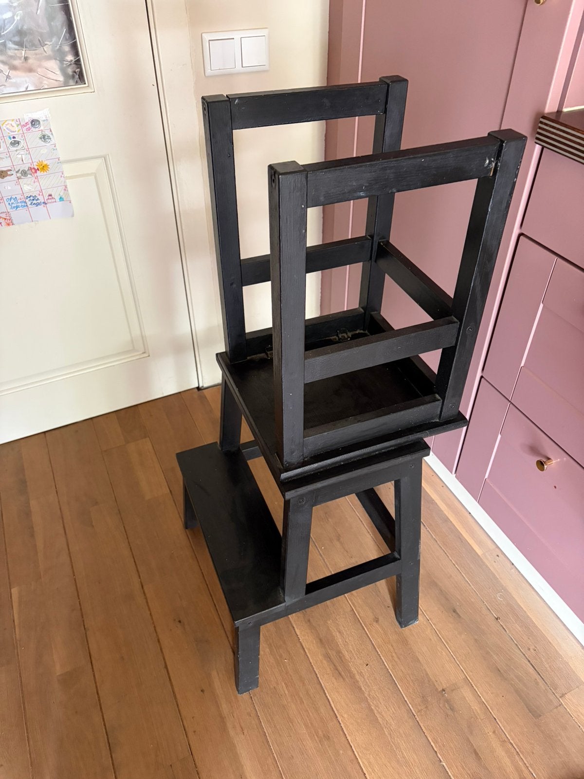 Ikea ‘hack’ leertoren zwart, Ophalen, Gebruikt, Hout