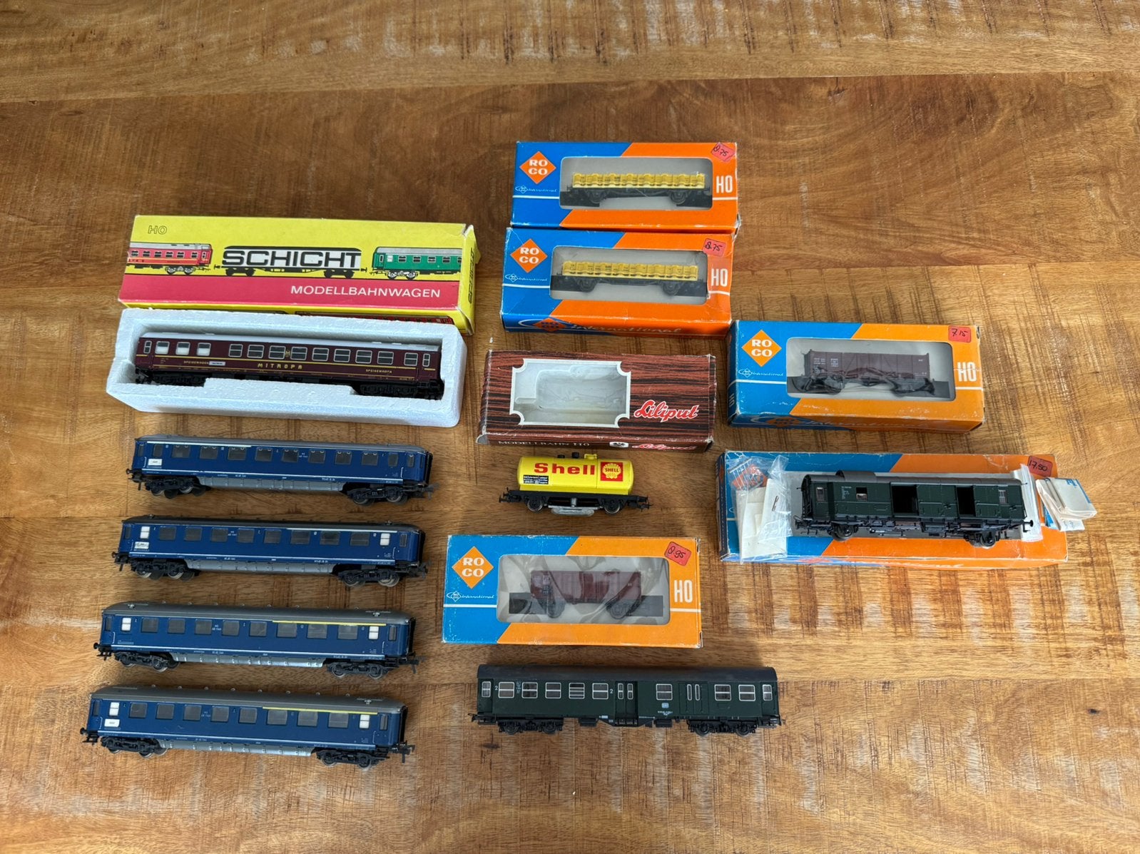 Set Gelijkstroom Wagons Rijtuigen Fleischmann Roco HO, Treinset, Gelijkstroom, Fleischmann, Ophalen of Verzenden