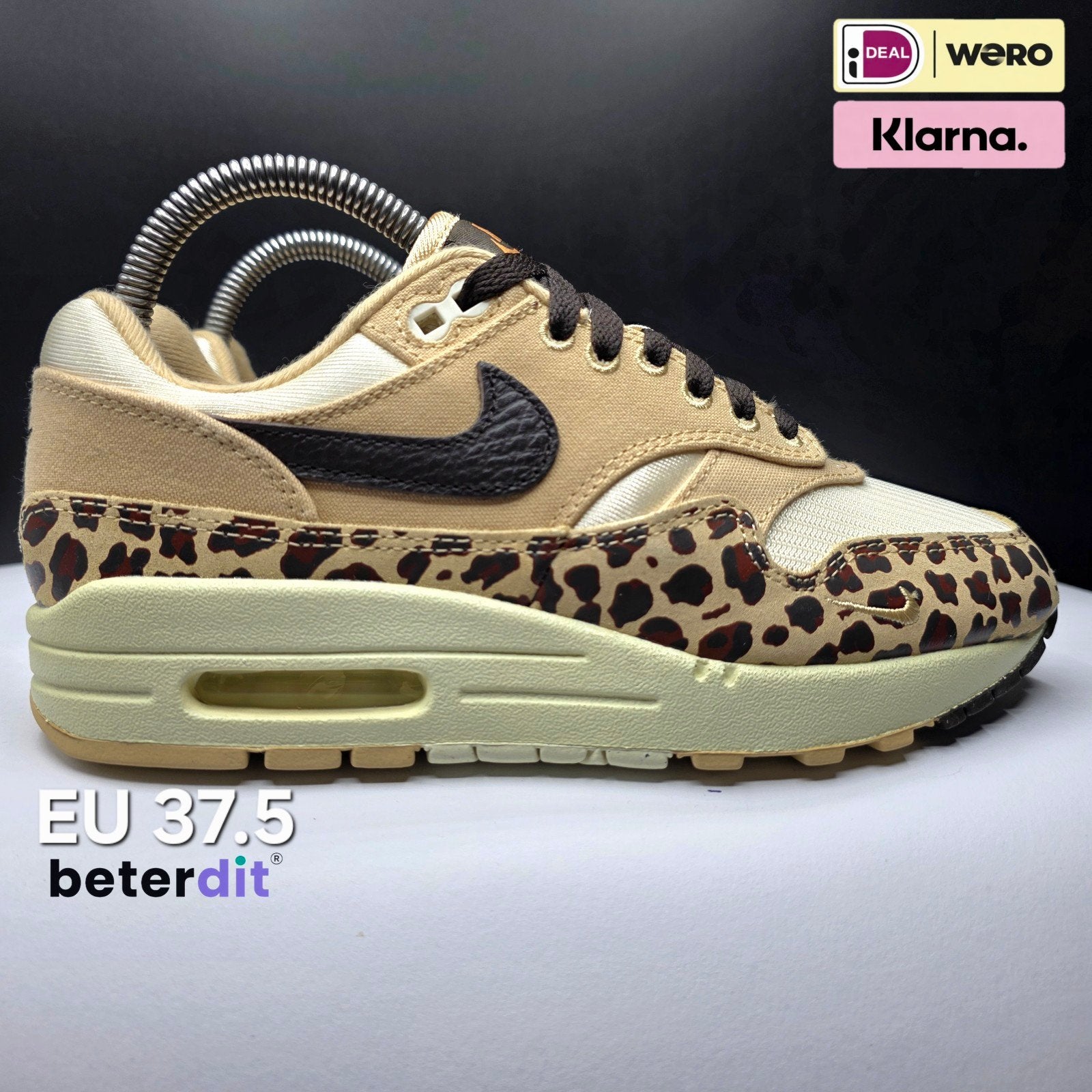 Nike Air Max 1 '87 'Sesame Leopard' Maat: 37.5, Beige, Beterdit, Ophalen of Verzenden, Nike air max