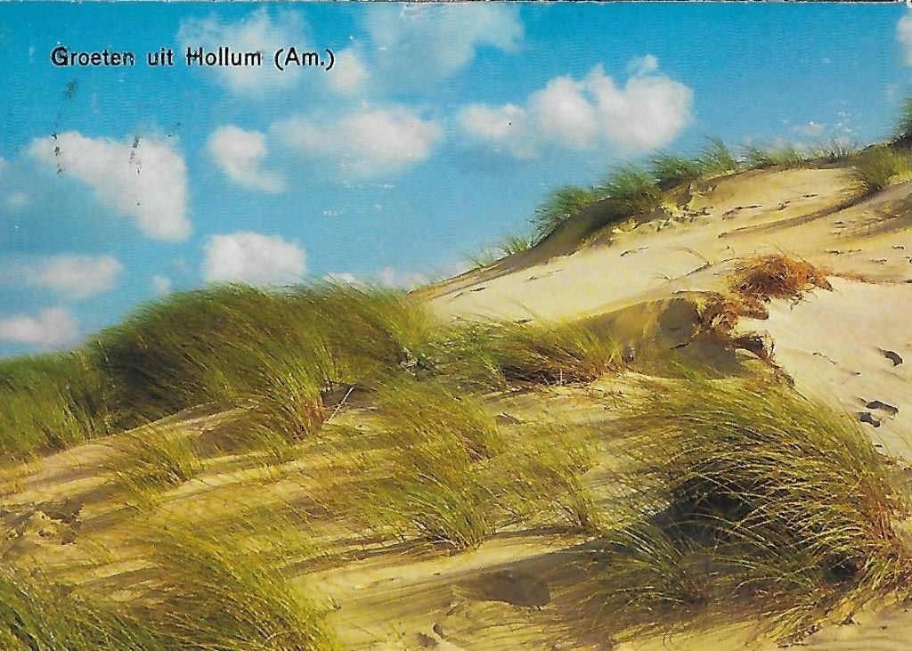 Ame221 gelopen ansichtkaart groeten uit hollum, Ophalen of Verzenden, 1980 tot heden, Gelopen
