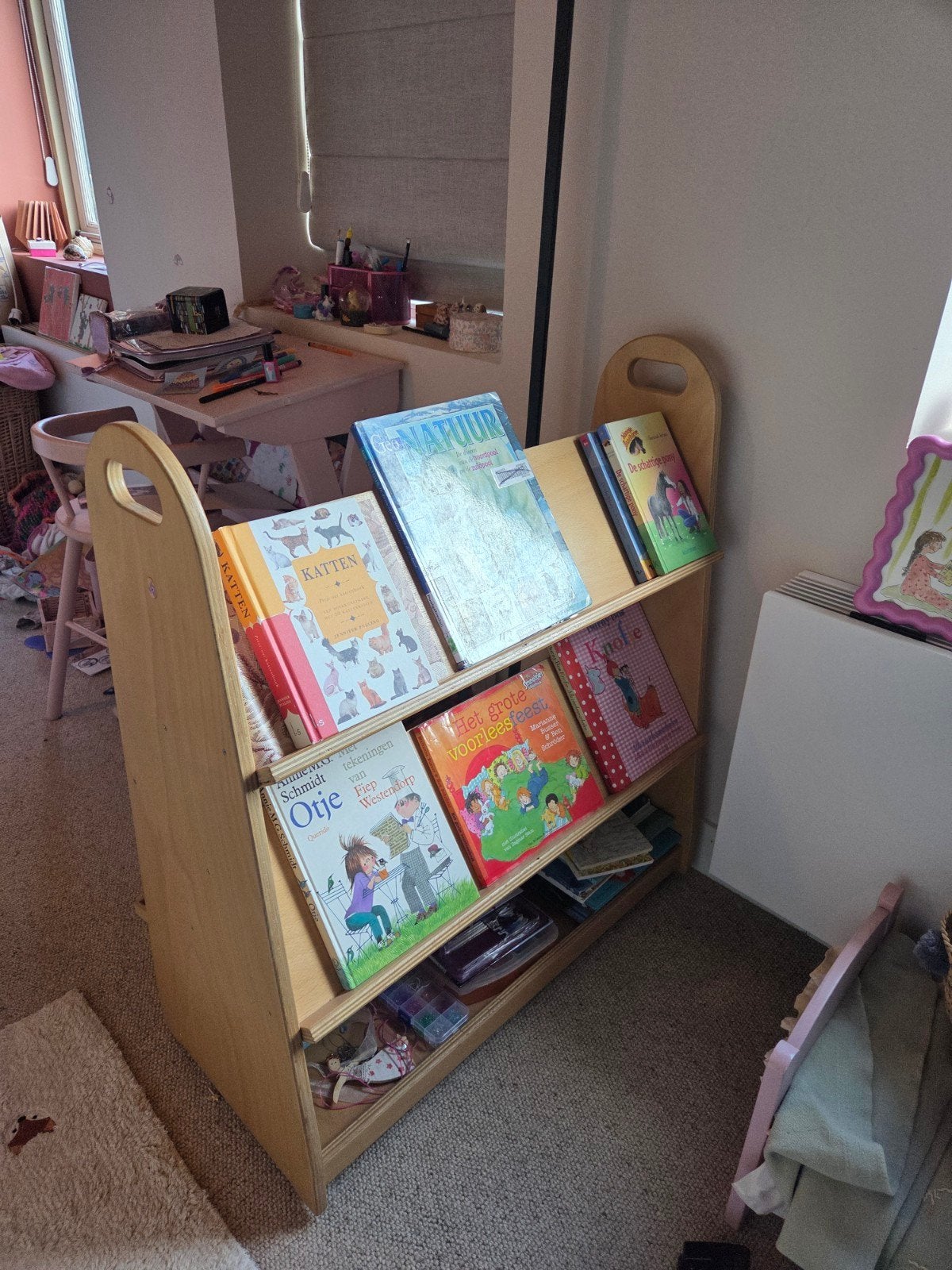 vintage kinderboekenrek montessori, Ophalen, Met plank(en), Kindvriendelijk, Modern, 100 tot 150 cm