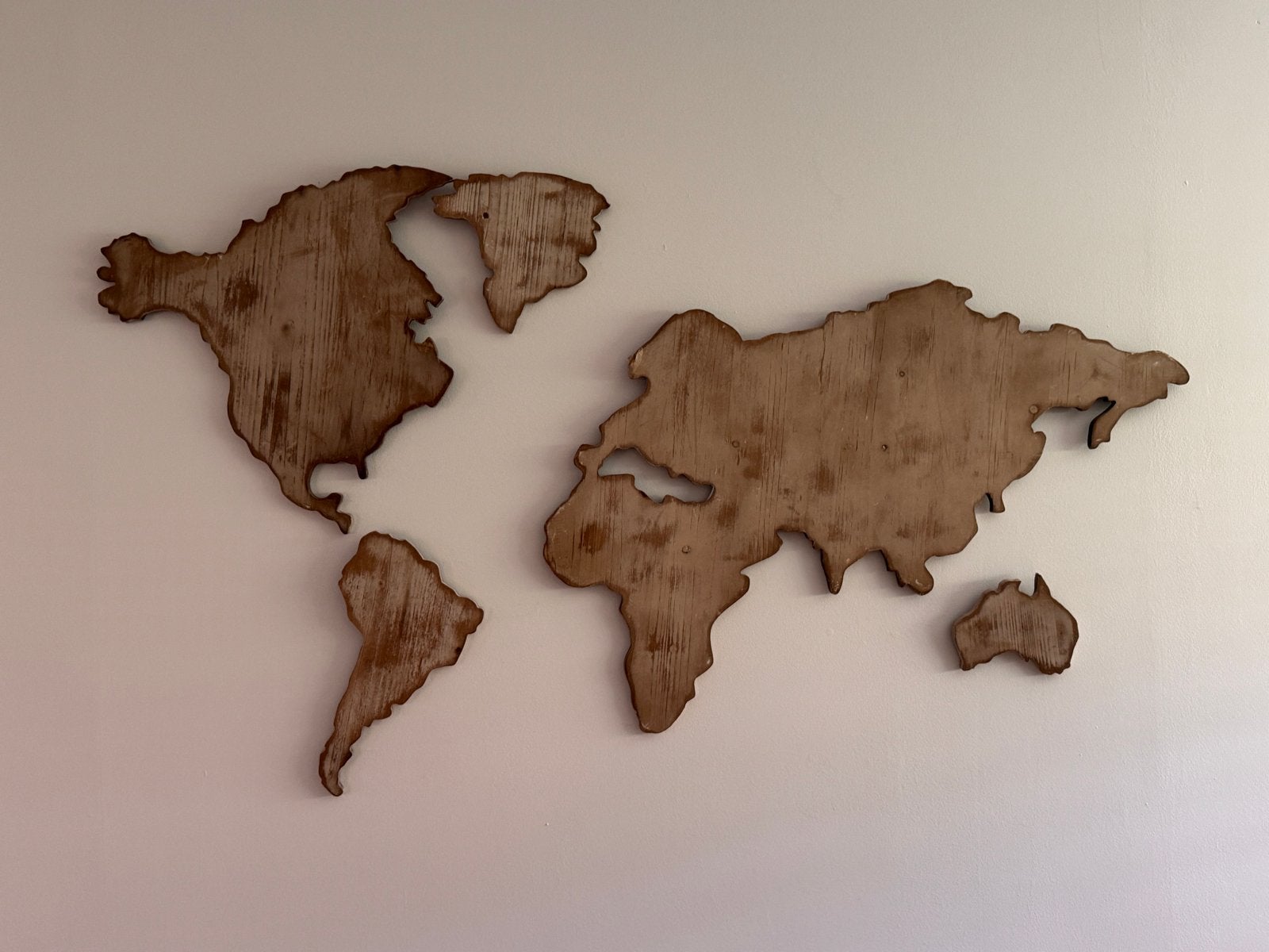 Houten Wereldkaart Wanddecoratie - Vintage Stijl, Ophalen, Gebruikt, Hout, Vintage