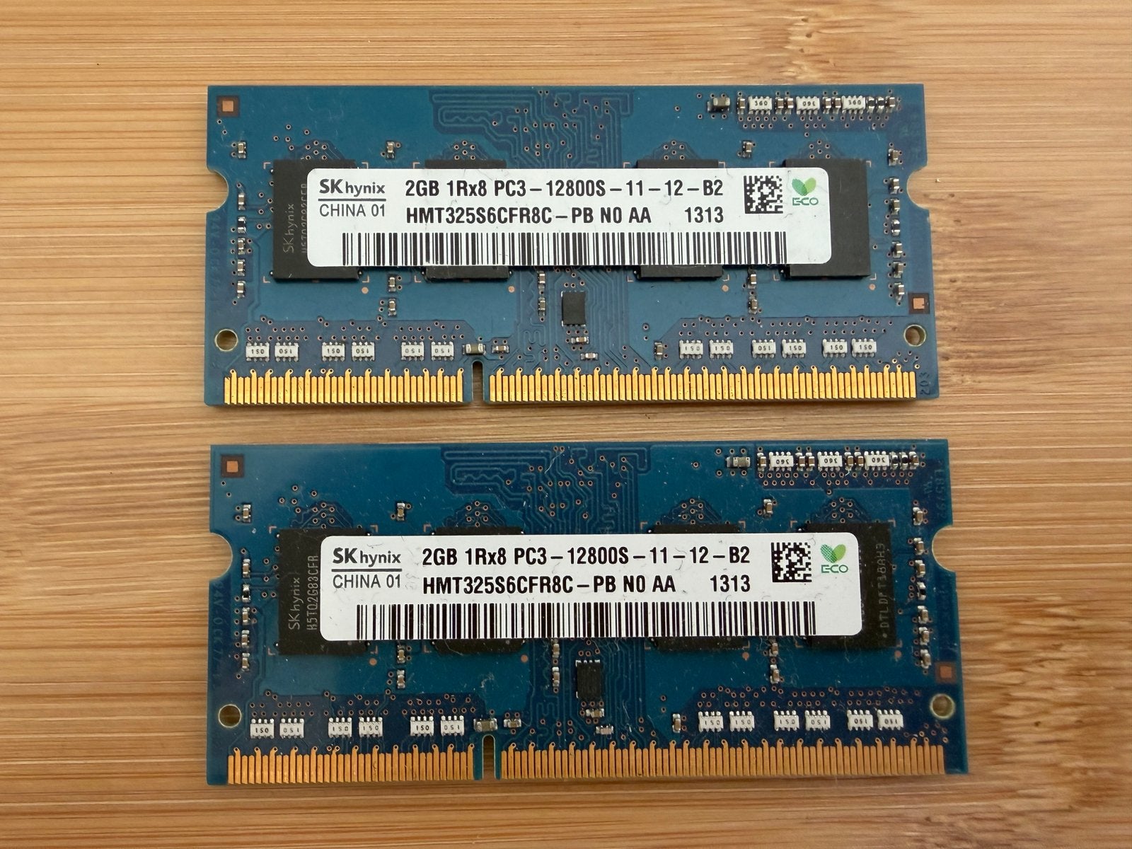 2x 2GB SK Hynix laptop-RAM (4GB totaal), Gebruikt, DDR3, Ophalen of Verzenden, 2 GB