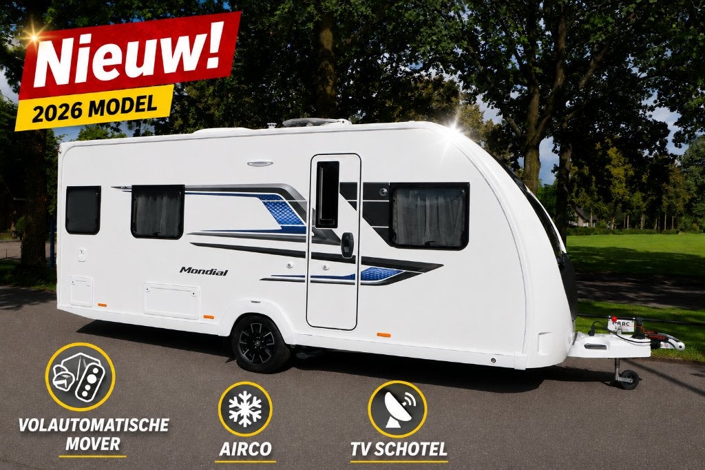 Sprite Mondial 490 SE 2026 | Bijna ongebruikt| Mover +Airco, Caravans en Kamperen, Bedrijf, 4 tot 5 meter, Sprite, Ringverwarming
