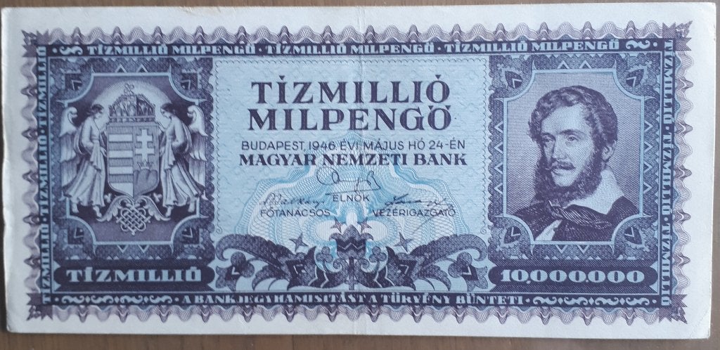 HUNGARY: 10.000 000 miljoen PENGO 24/5/1946 Pick 129 UNC, Ophalen of Verzenden, Hongarije, Los biljet