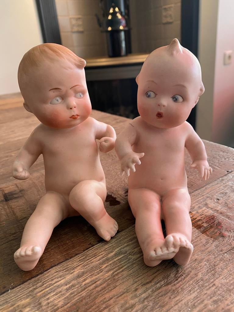 Antieke 1910/1920  heubach piano babys, Ophalen of Verzenden, Zo goed als nieuw, Pop