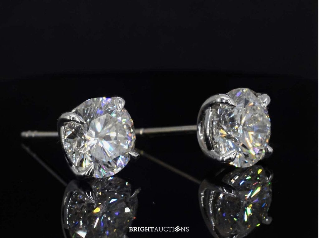 Witgouden diamanten oorbellen van 3.00 carat, Diamant, Wit, Niet ingevuld, Nieuw