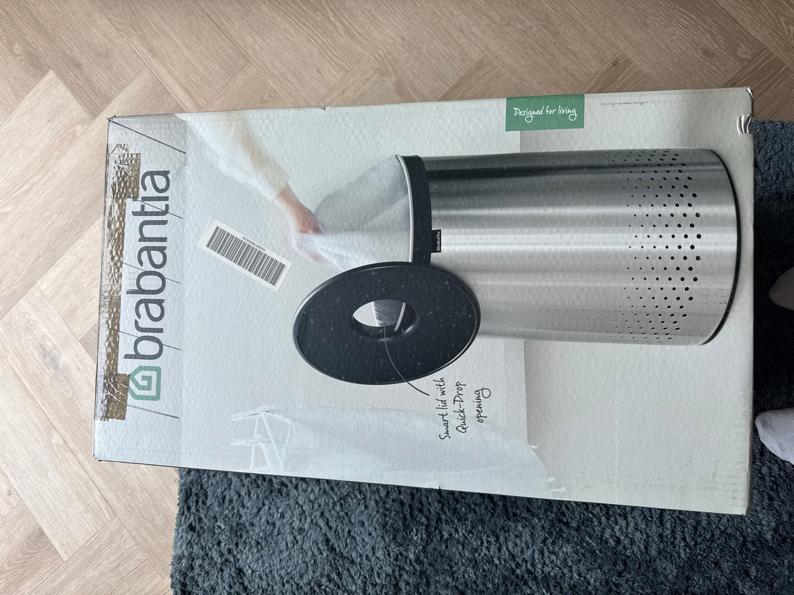 Brabantia Wasmand 60L - Mat Staal met Quick-Drop Opening, 50 – 75, Nieuw, 40 liter of meer, Ophalen of Verzenden