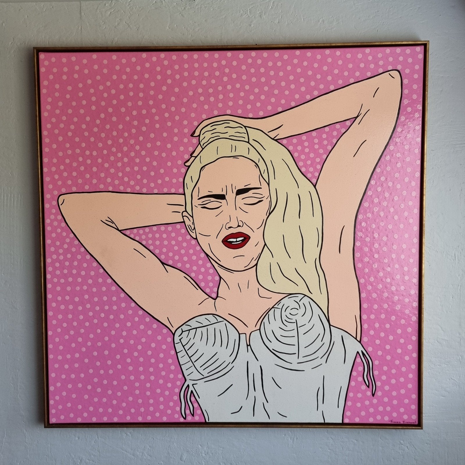 Madonna schilderij ingelijst 90x90 cm, Ophalen of Verzenden