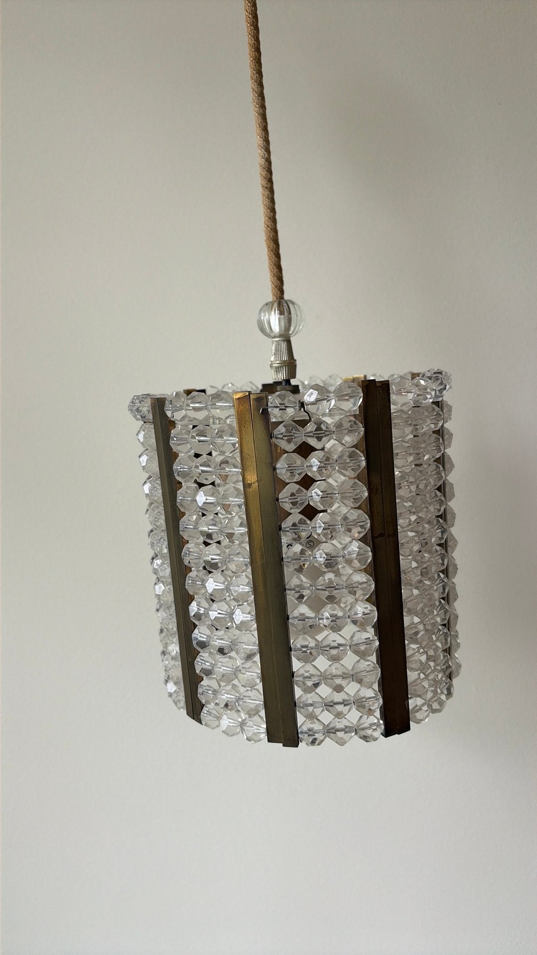 Vintage mid century hanglamp Palwa Hollywood Regency, Huis en Inrichting, Lampen | Hanglampen, Ophalen of Verzenden, Gebruikt