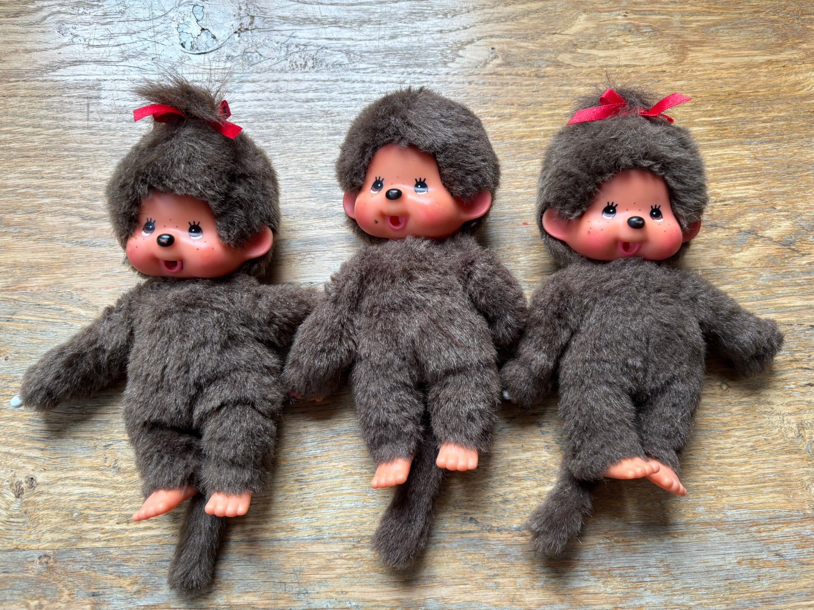 3 originele Monchhichi aapjes, Ophalen of Verzenden, Gebruikt, Overige typen