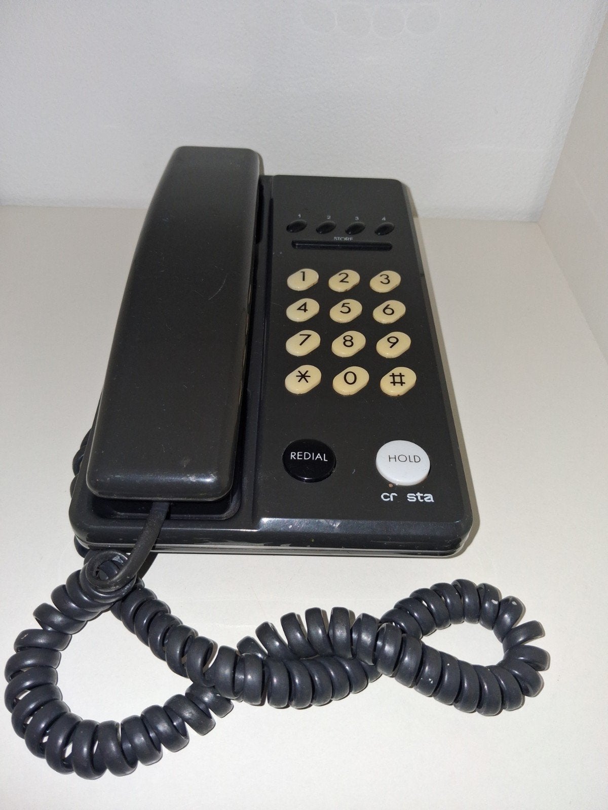 Vintage Crsta Telefoon met Druktoetsen - Jaren '80 Design, Telecommunicatie, Gebruikt, Verzenden, Crsta, Onbekend, geen e-mailadres beschikbaar