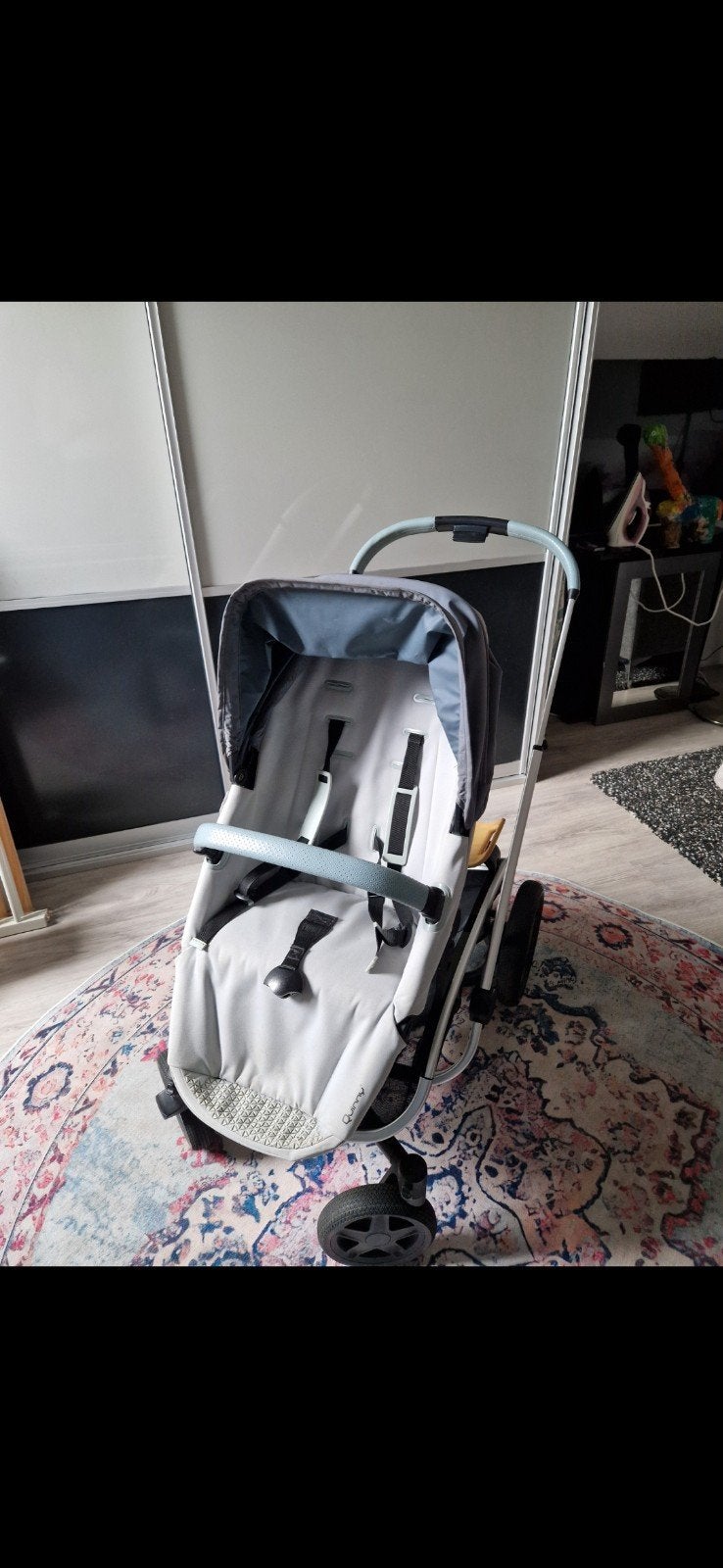 Quinny hubb duo kinderwagen - Grijs/Blauw, Kinderen en Baby's, Ophalen, Gebruikt, Kinderwagen, Quinny
