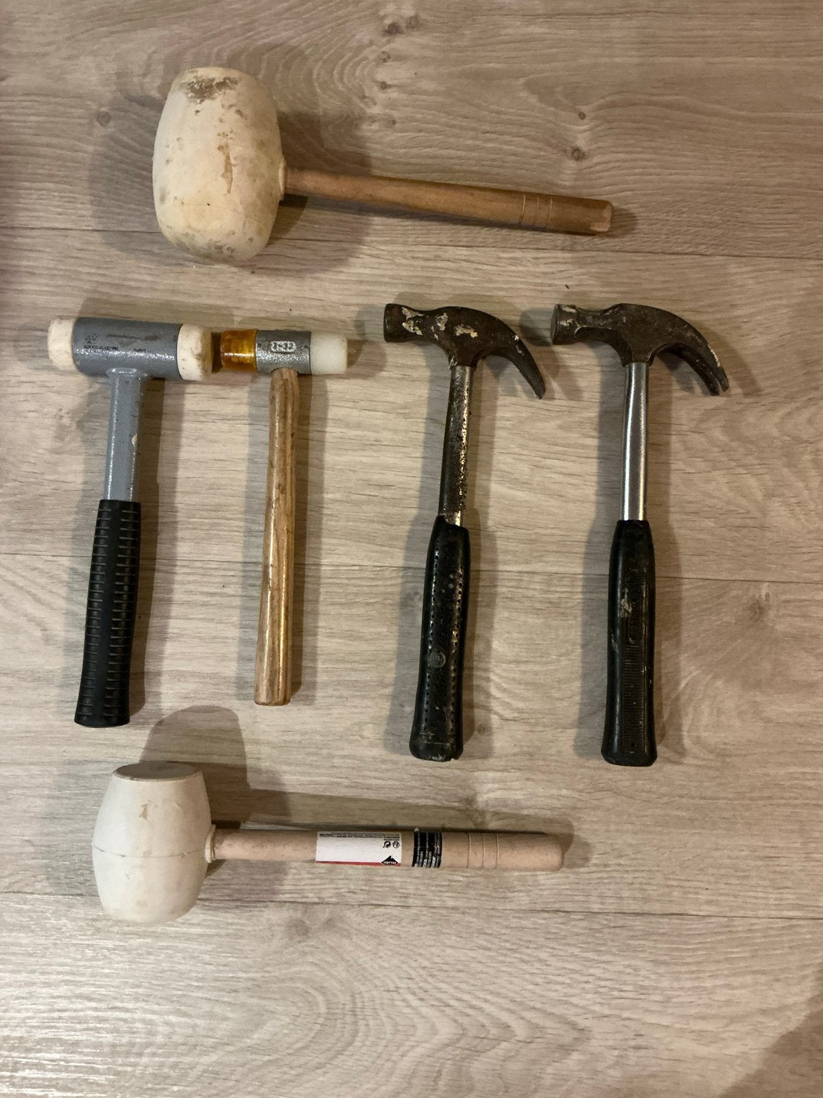 Diverse hamers en rubberen hamers - Gebruikt, Ophalen of Verzenden, Gebruikt, Hamer