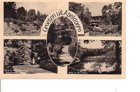 Ansichtkaart 	Apeldoorn	5-luik	Berg en Bos, Verzenden, 1940 tot 1960, Gelopen, Gelderland