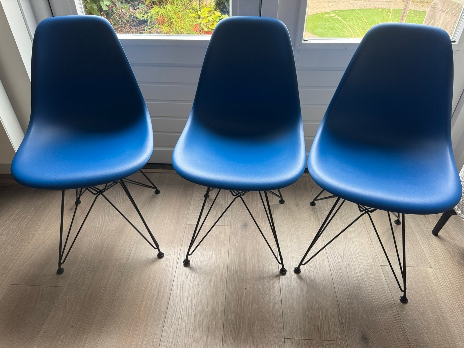 Set van 3 Vitra Eames DSW stoelen - Blauw, Ophalen, Kunststof, Drie, Blauw