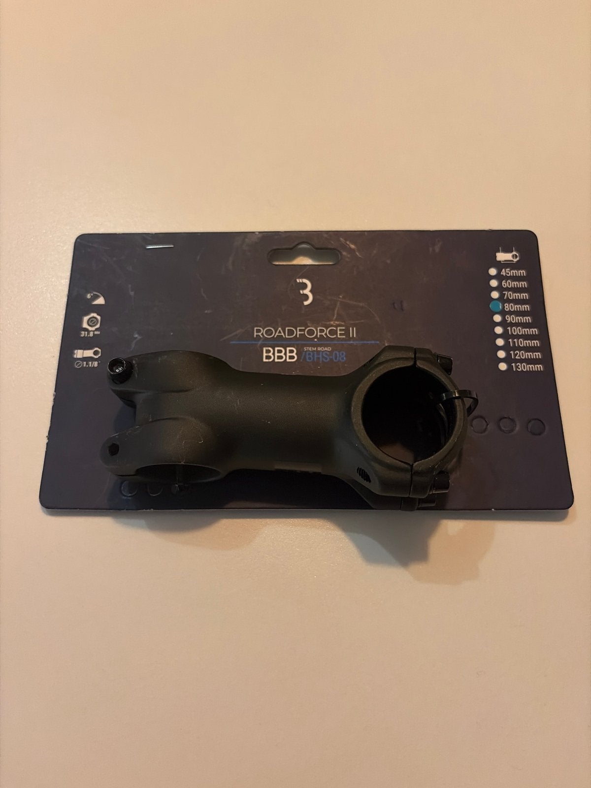 Nieuwe BBB RoadForce II Stuurpen 80mm, 31.8mm, 6 graden, Fietsen en Brommers, Fietsonderdelen, Verzenden, Stuur, Nieuw, Aluminium